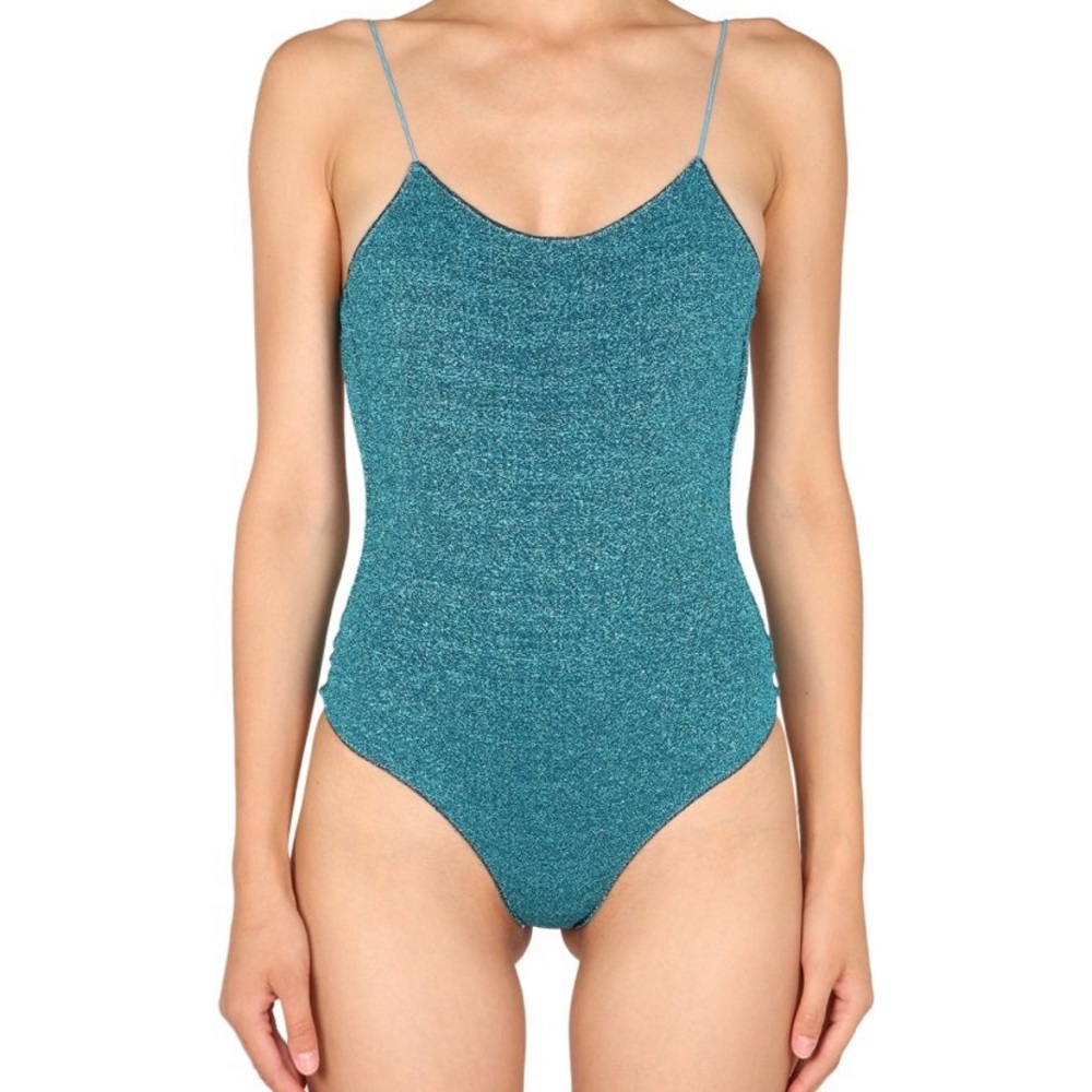 Oséree Maillot Lurex One-Piece Swimsuit - L / Blue